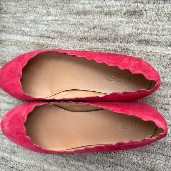 J Crew Factory red suede ballet flats, size 7 1/2 - Picture 2 of 4